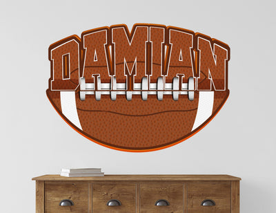 Name Football Decor for Boys Room - Football Stickers Name Wall Decal - Custom Name Stickers for Kids Personalized - Name Decals for Walls